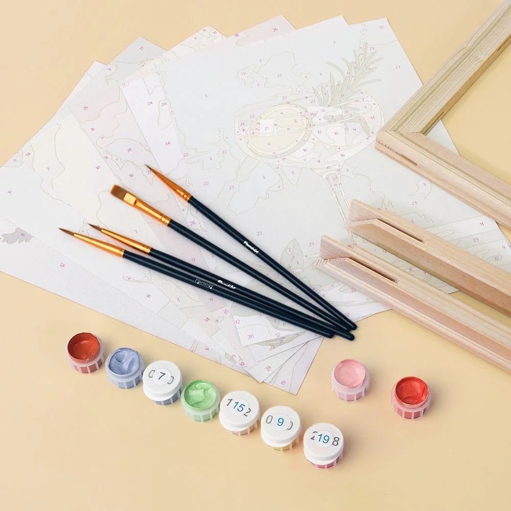 Mini Paint by numbers 15x20cm (6 pieces) - Botanical Drinks - Image 4
