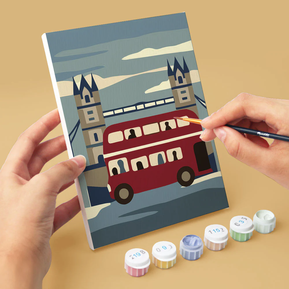 Mini Paint by numbers 15x20cm (6 pieces) - British Charm - Image 7