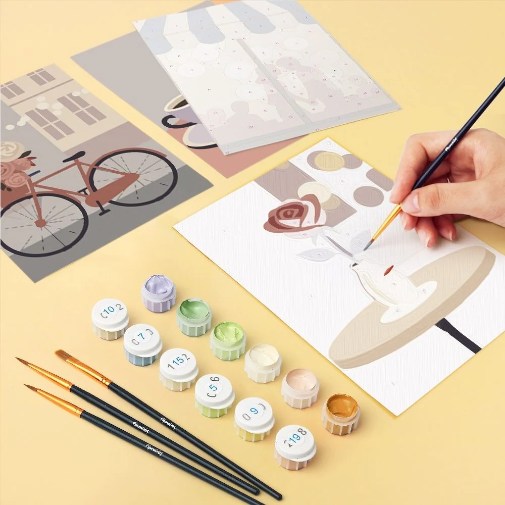 Mini Paint by numbers 15x20cm (6 pieces) - Café Romance - Image 6