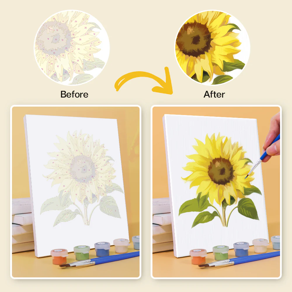 Mini Paint by numbers 15x20cm (6 pieces) - Floral Journey - Image 10