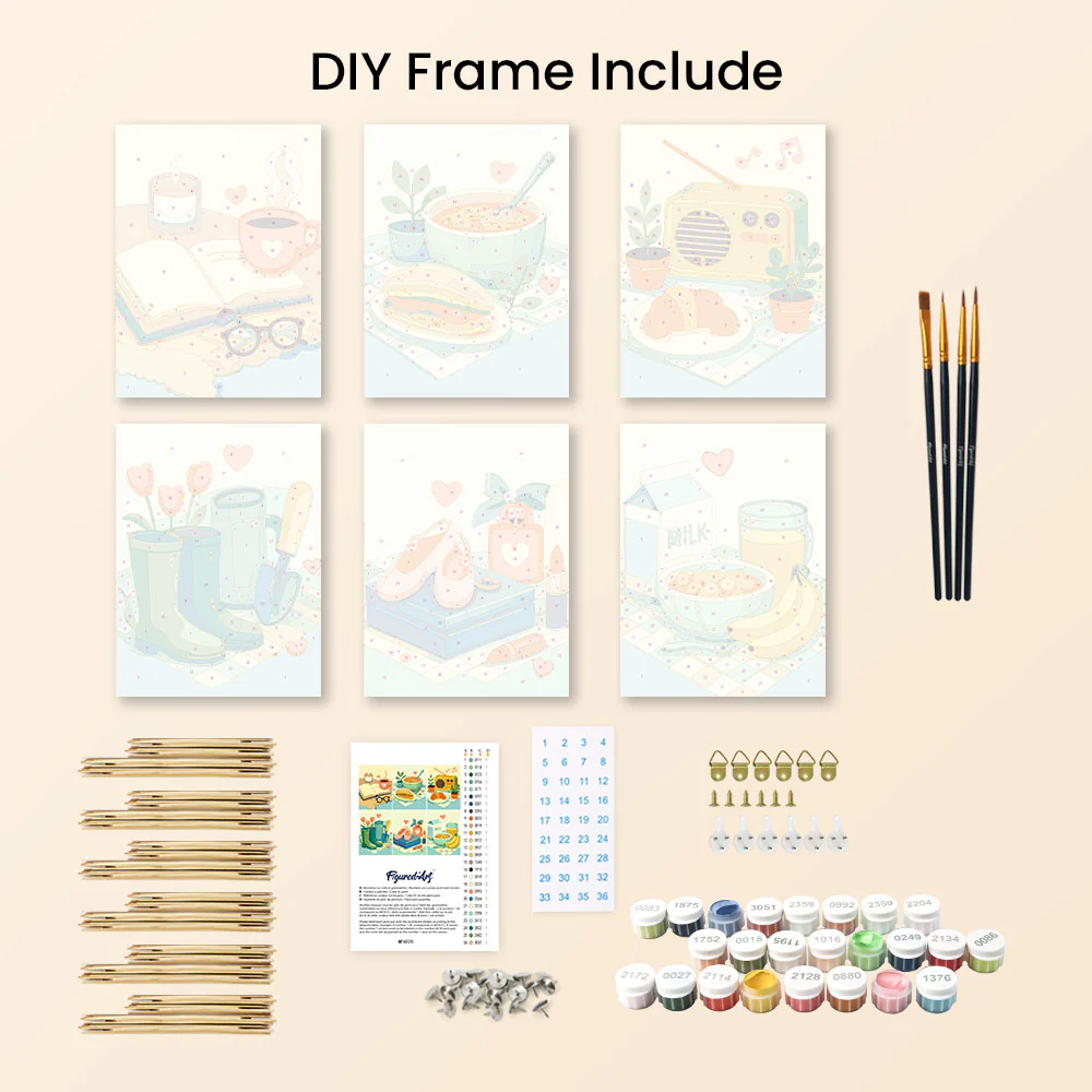 Mini Paint by numbers 15x20cm (6 pieces) - Little Joys - Image 11