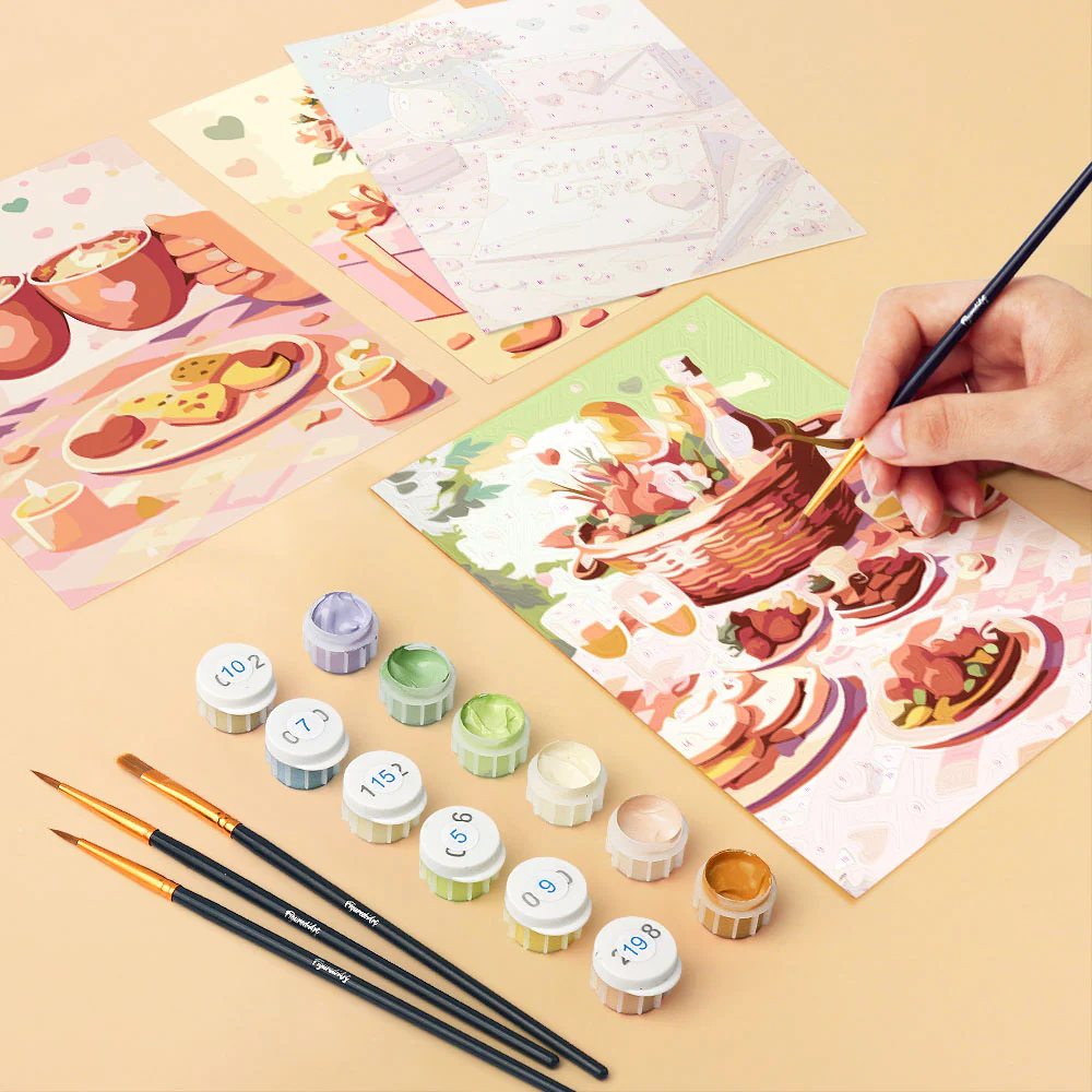 Mini Paint by numbers 15x20cm (6 pieces) - Love Gifts - Image 6
