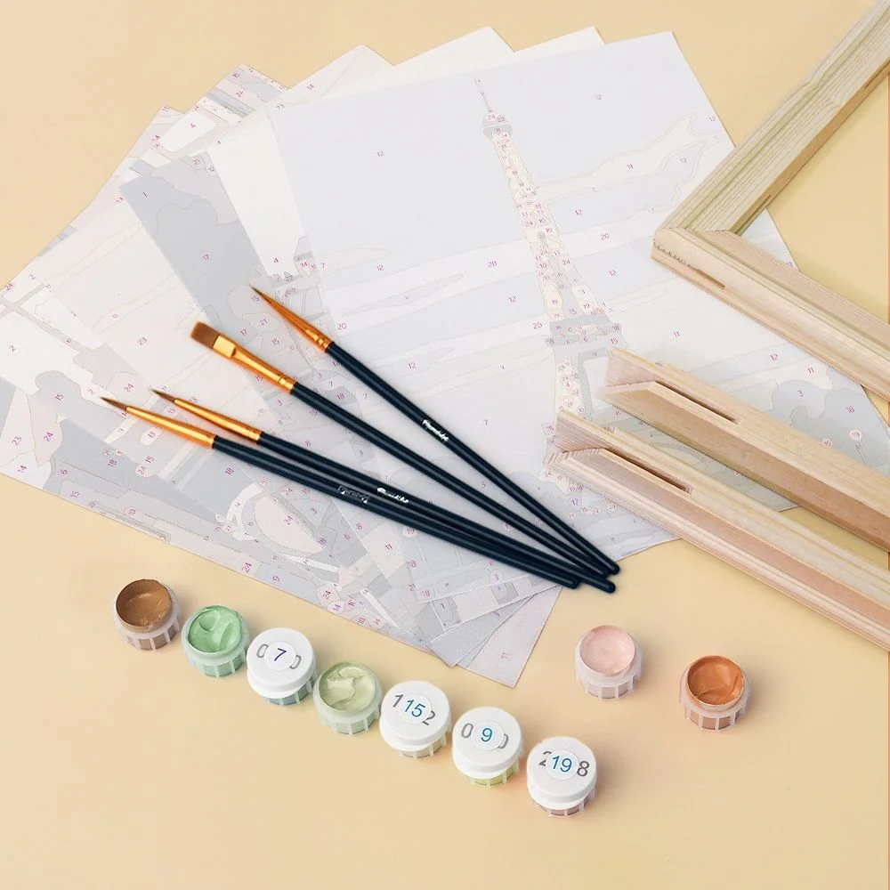 Mini Paint by numbers 15x20cm (6 pieces) - Paris Charm - Image 4