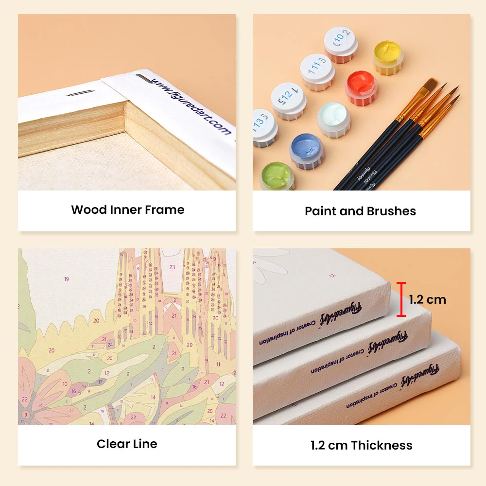 Mini Paint by numbers 15x20cm (6 pieces) - Vibrant Spain - Image 9