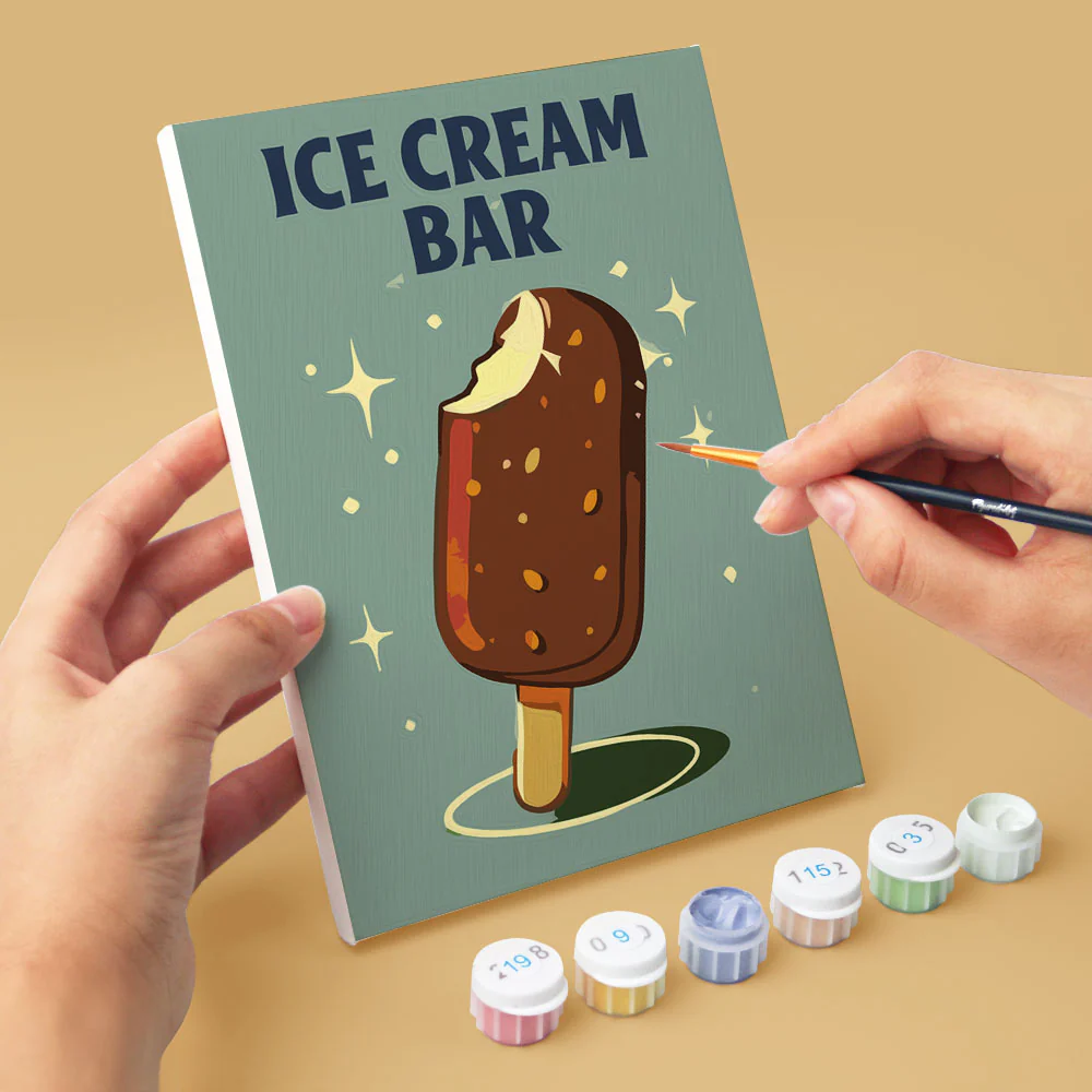 Mini Paint by numbers 15x20cm (6 pieces) - Vintage Ice Cream - Image 7