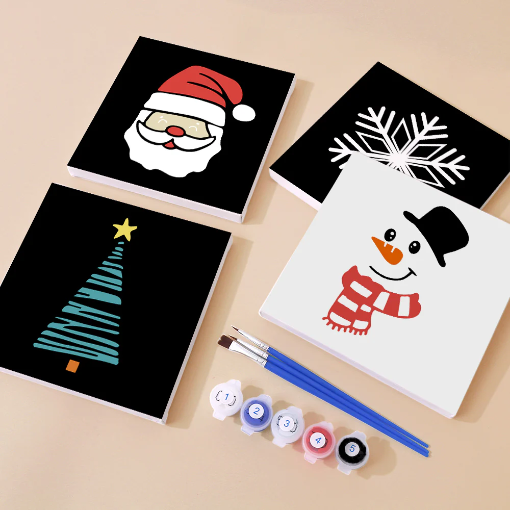 Mini Paint by numbers 15x15cm (4 pieces) - Classic Christmas Icons 1 - Image 2