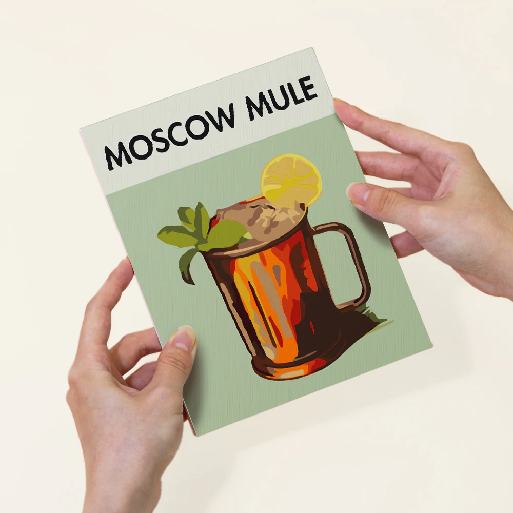 Mini Paint by numbers 15x20cm (6 pieces) - Modern Bar Mixology Art Series 3 - Image 8