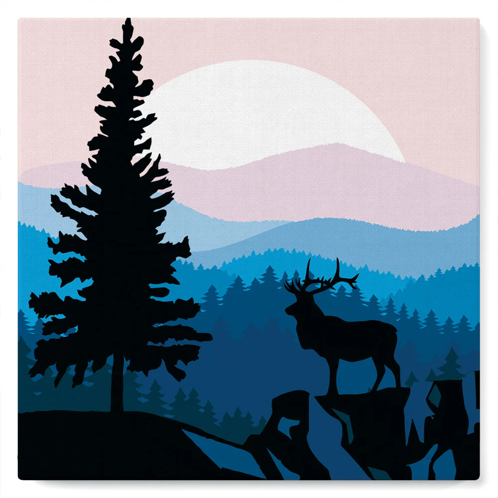 Mini Paint by numbers A Moose on the Cliff 20x20cm already framed - Image 2