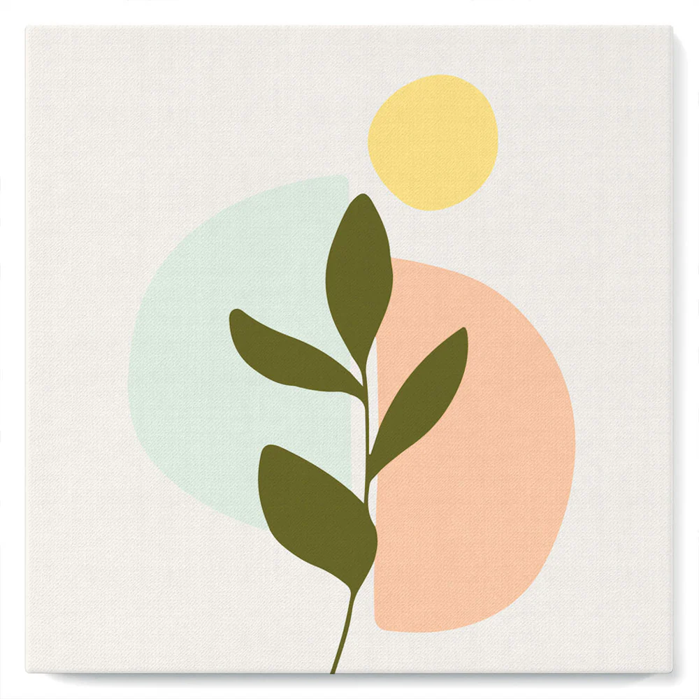 Mini Paint by numbers Abstract Bohemian Botanical Art Set 3 of 4 20x20cm already framed - Image 2