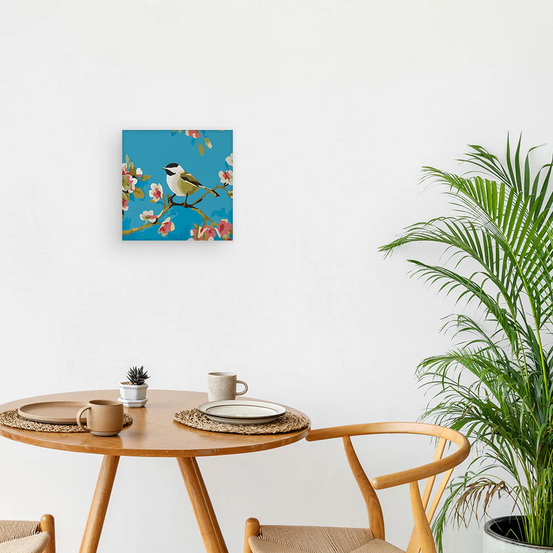 Mini Paint by numbers Birds Painting 20x20cm already framed - Image 3