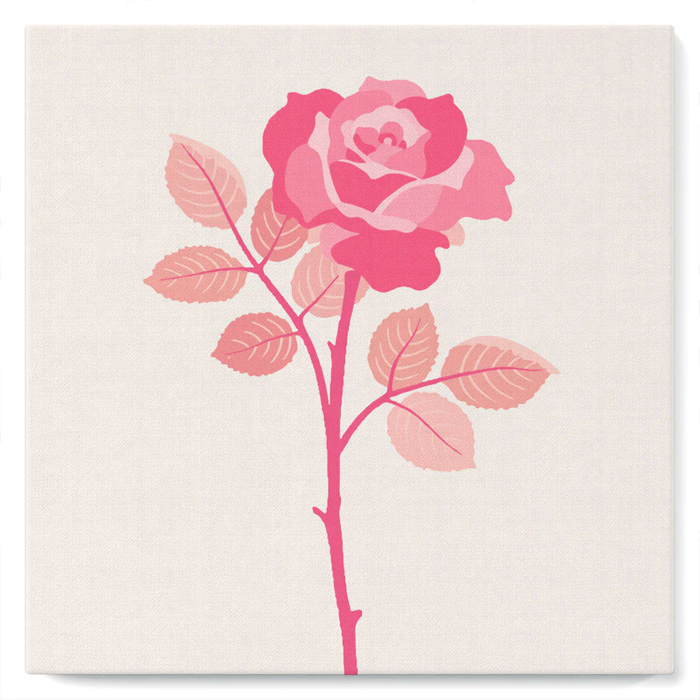 Mini Paint by numbers Blooming Pink Rose 20x20cm already framed - Image 2