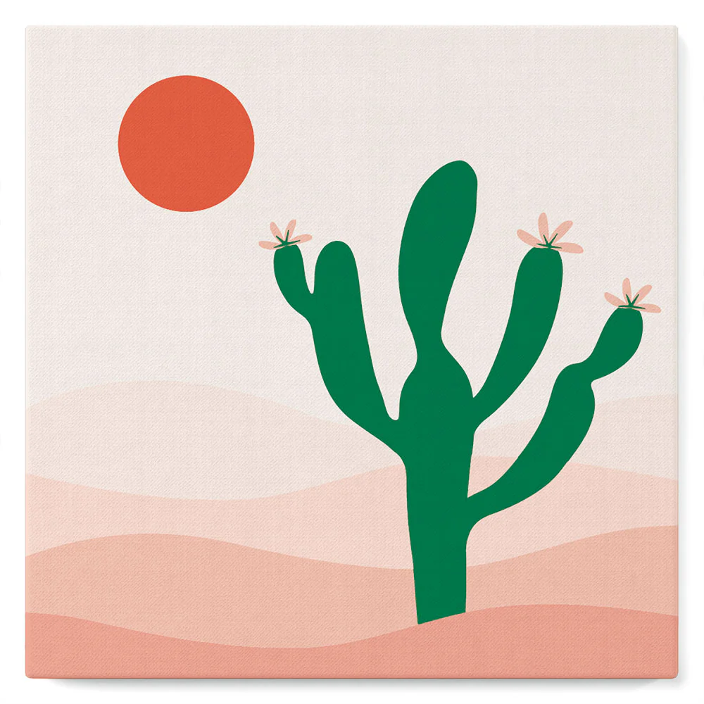 Mini Paint by numbers Cactus in the Pink Desert 20x20cm already framed - Image 2