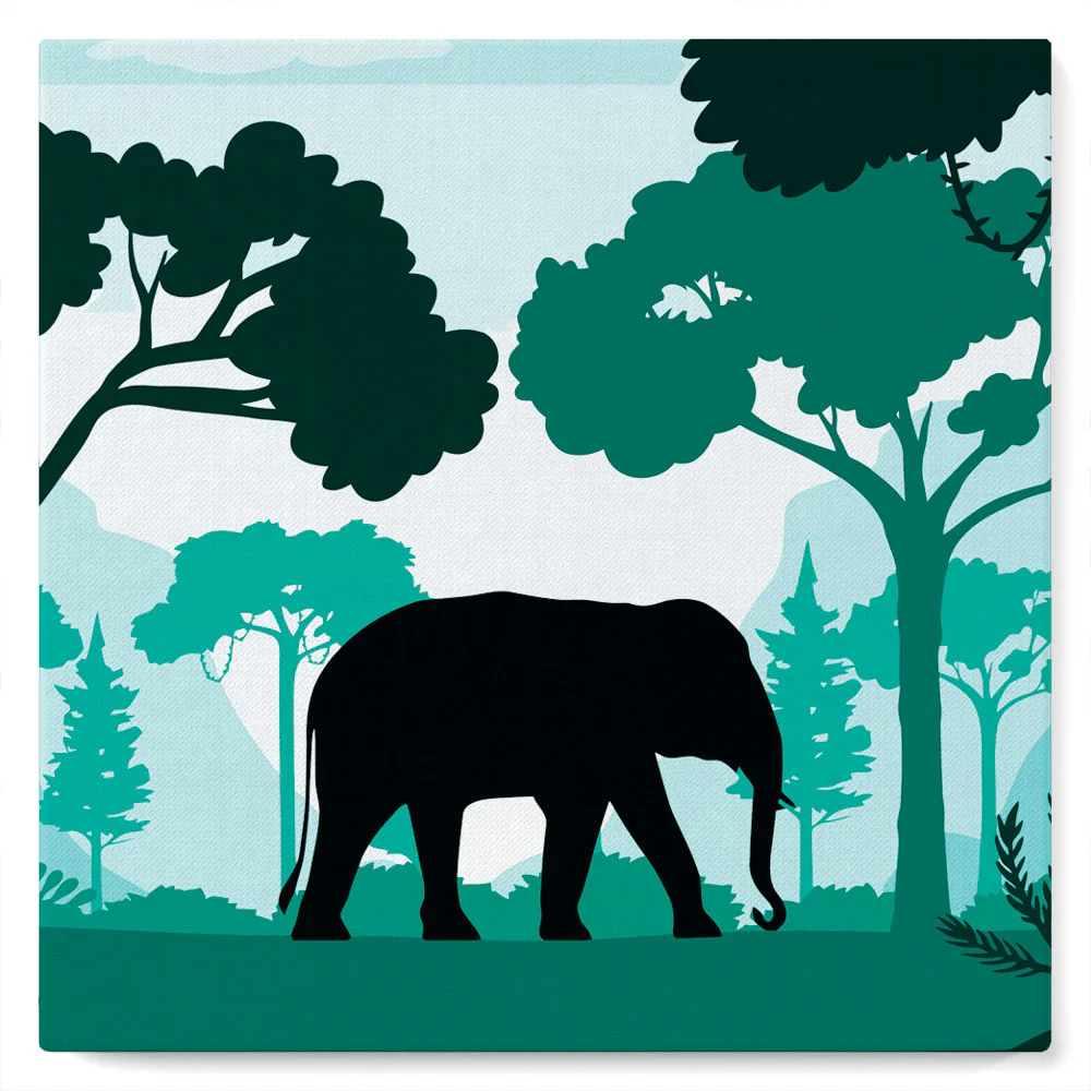 Mini Paint by numbers Elephant in the Forest 20x20cm already framed - Image 2