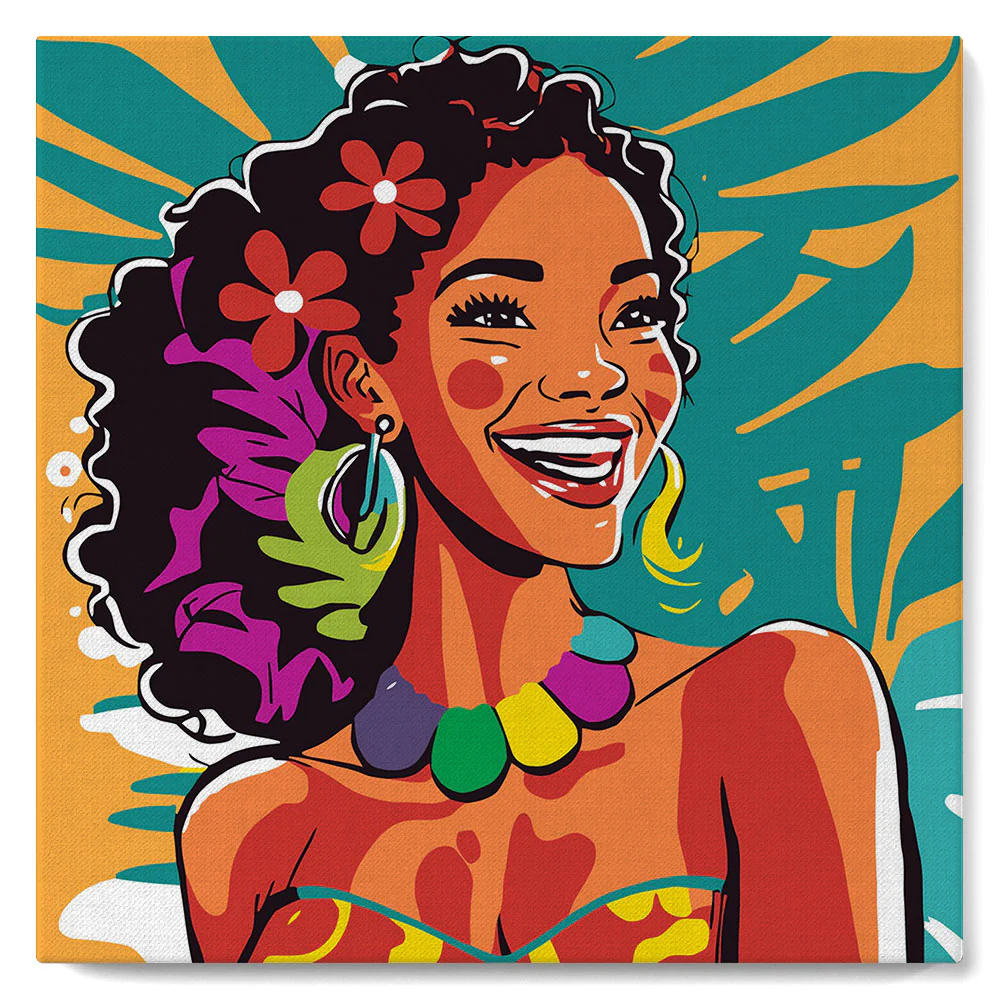 Mini Paint by numbers Islander Beauty Pop Art 20x20cm already framed - Image 2