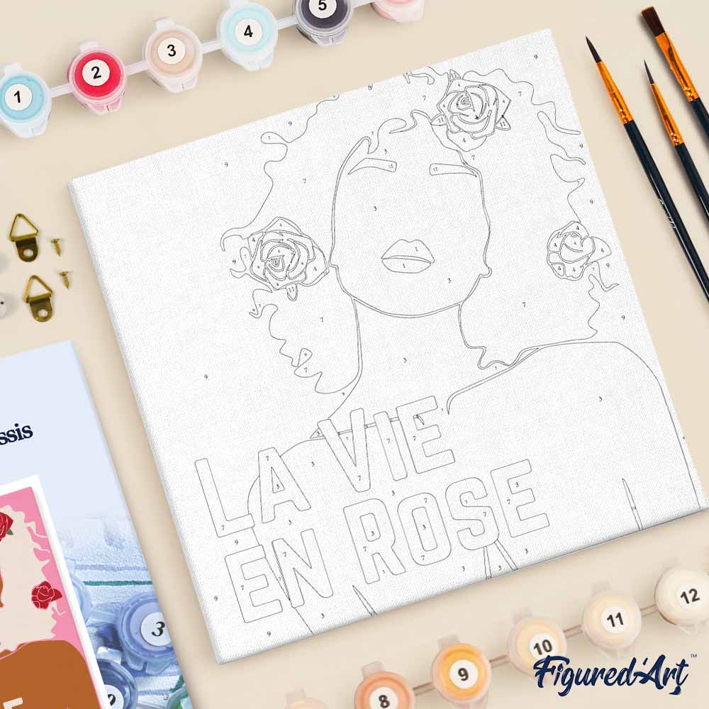 Mini Paint by numbers La Vie en Rose 20x20cm already framed - Image 5