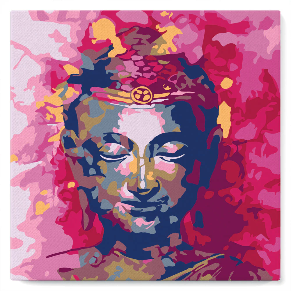 Mini Paint by numbers Painted Buddha 20x20cm already framed - Image 2