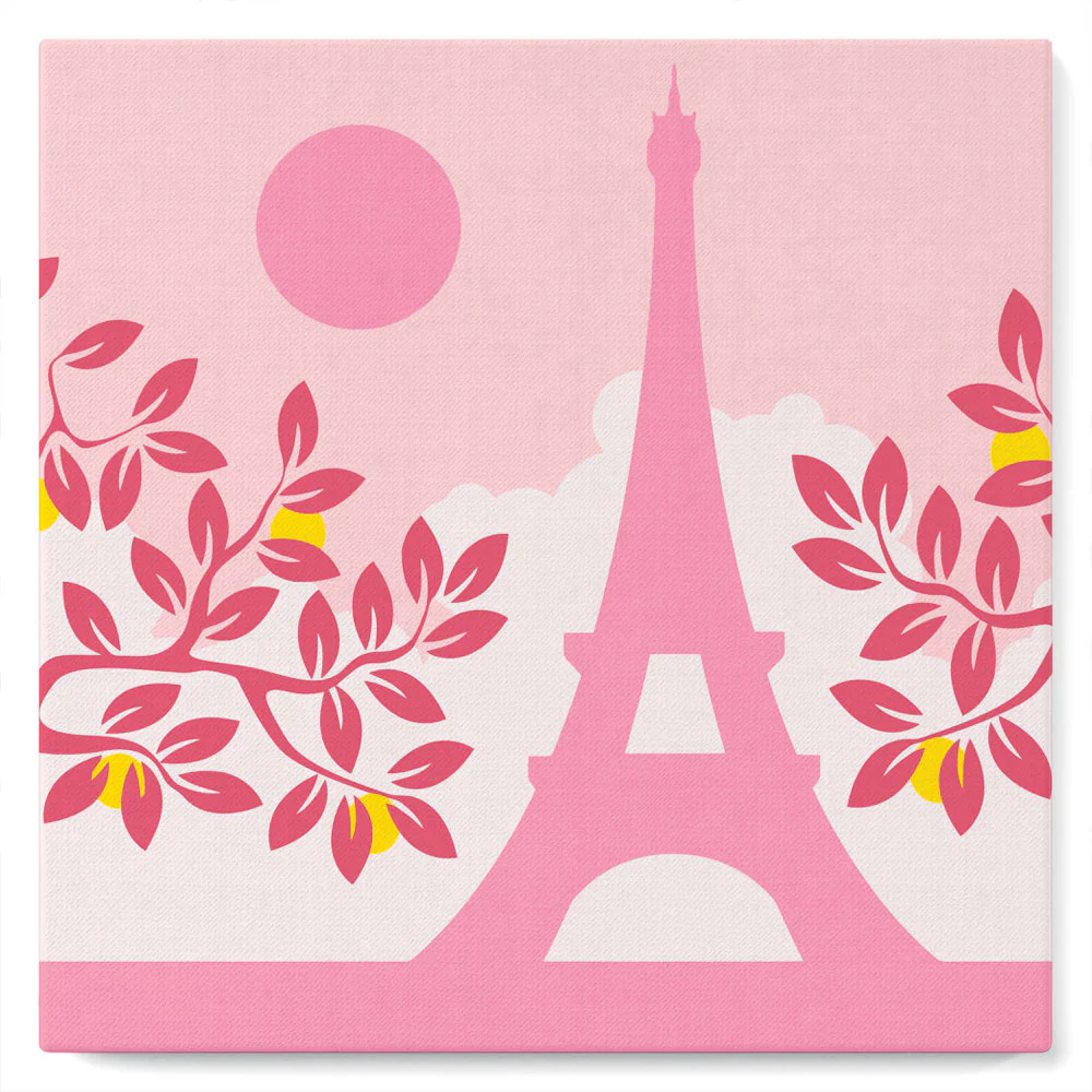 Mini Paint by numbers Pink Paris in the sun 20x20cm already framed - Image 2