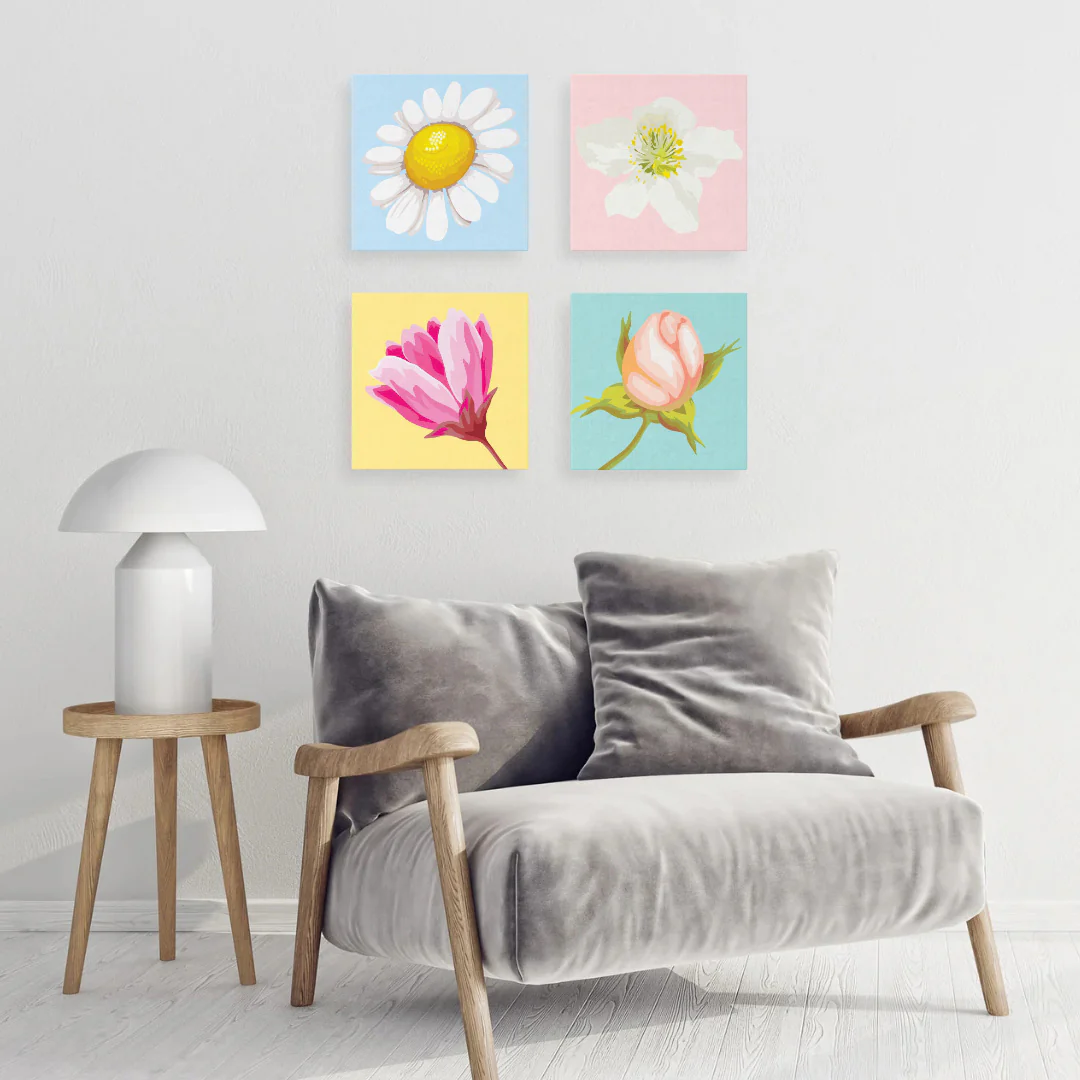 Mini Paint by numbers Pretty Daisy 20x20cm already framed - Image 3