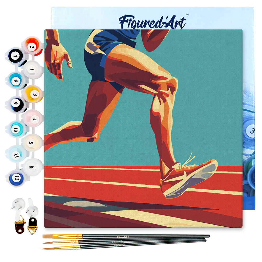 Mini Paint by numbers Sport Poster Athletics 20x20cm already framed - Image 5