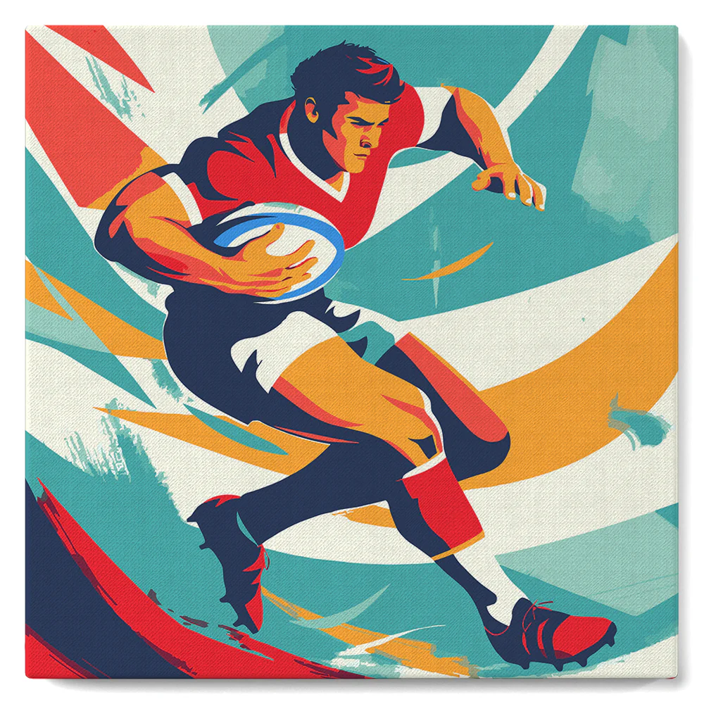 Mini Paint by numbers Sport Poster Rugby 20x20cm already framed - Image 2