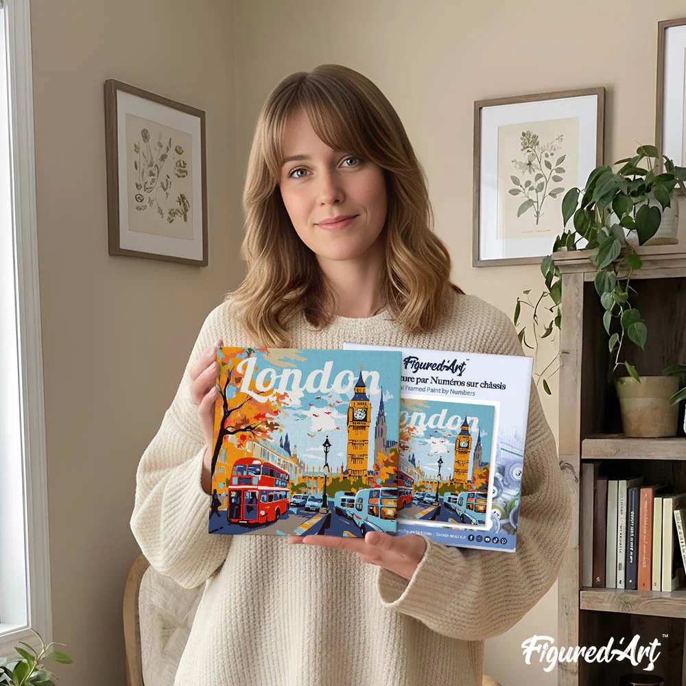 Mini Paint by numbers Travel Poster London 20x20cm already framed - Image 12