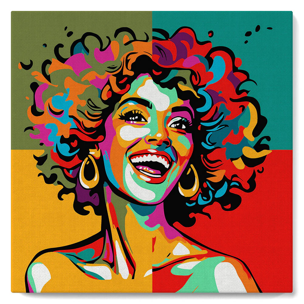 Mini Paint by numbers Vibrant Latina Pop Art 20x20cm already framed - Image 2