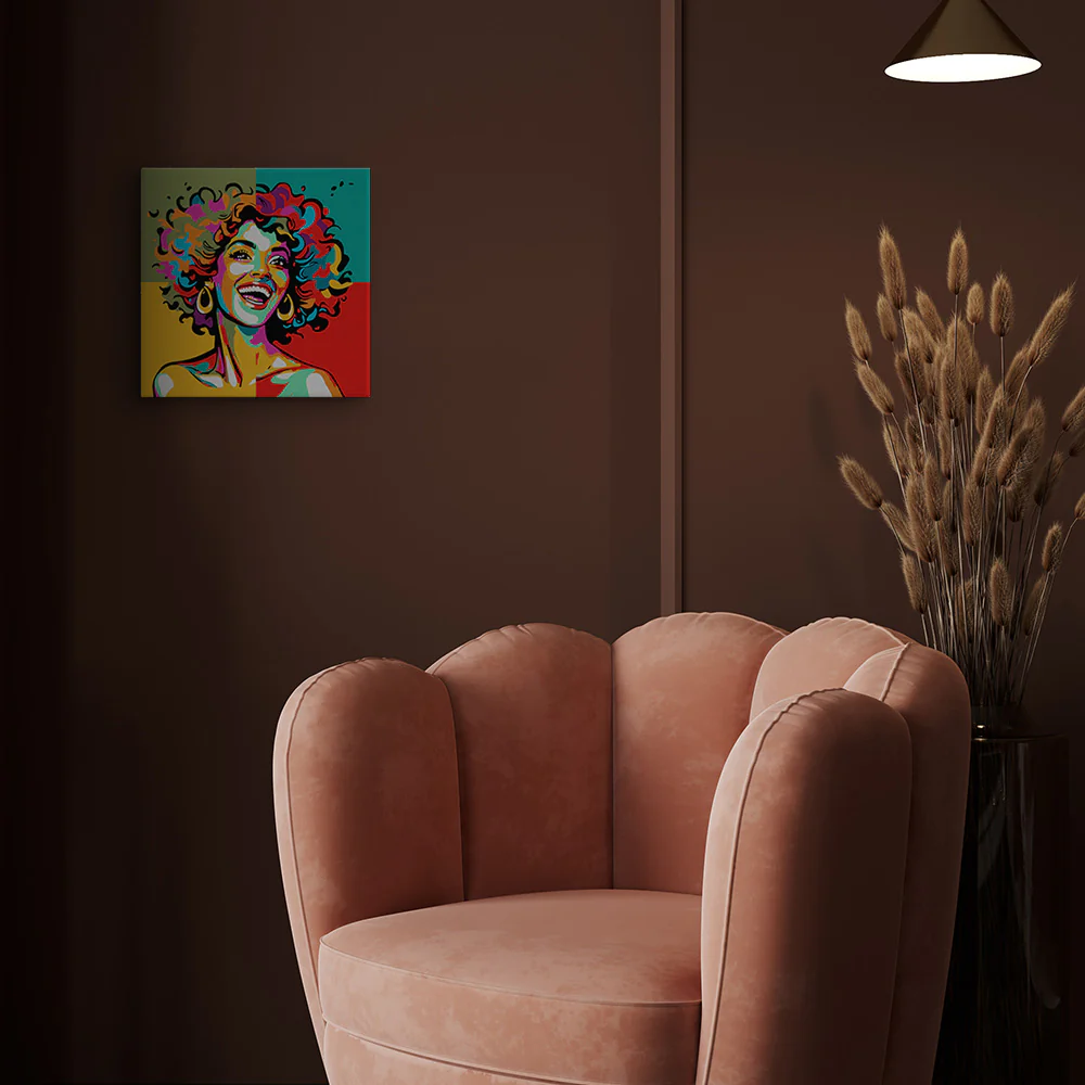 Mini Paint by numbers Vibrant Latina Pop Art 20x20cm already framed - Image 3