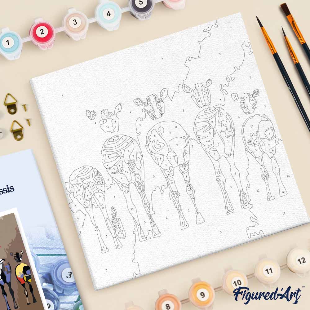 Mini Paint by numbers Zebras Back 20x20cm already framed - Image 5