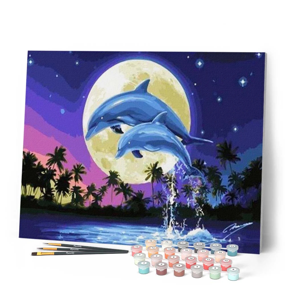 Moon And Dolphins - Image 2