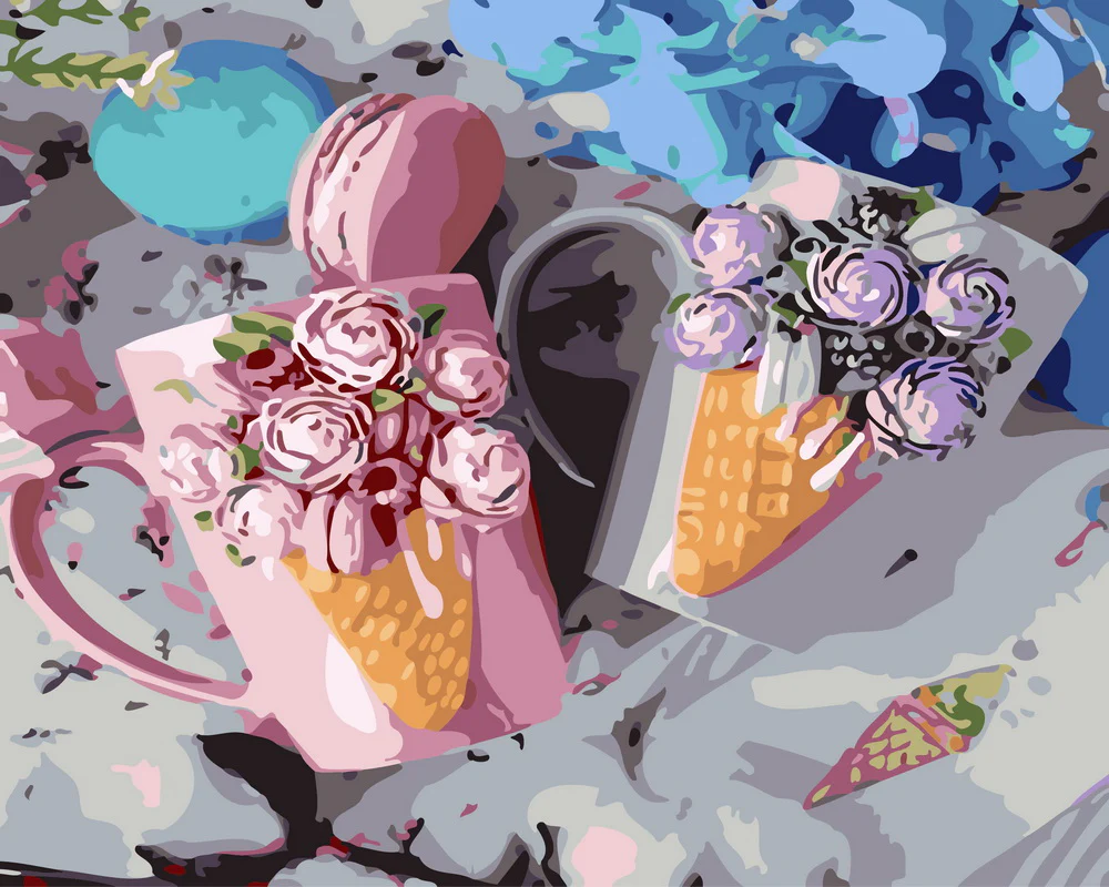 Mugs and macarons