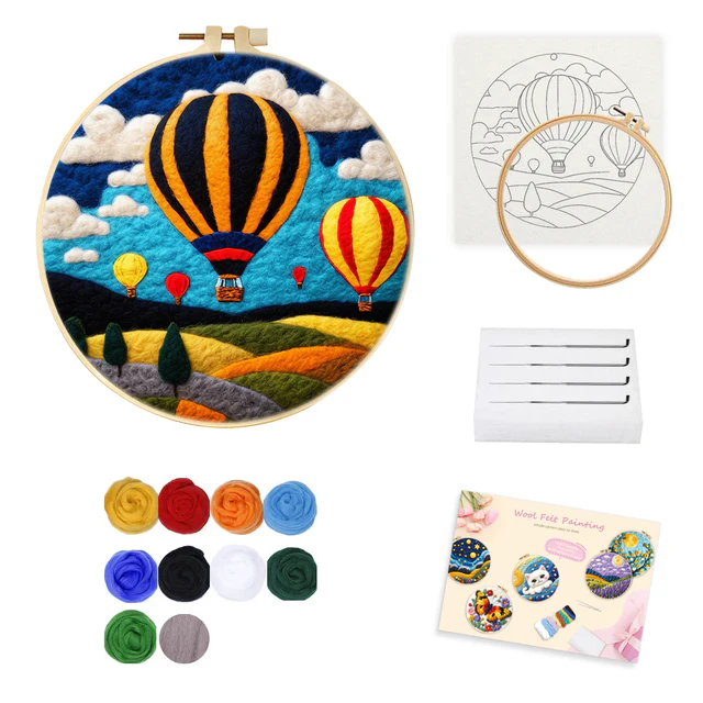 Needle Felting - Balloons Over a Field - Image 2
