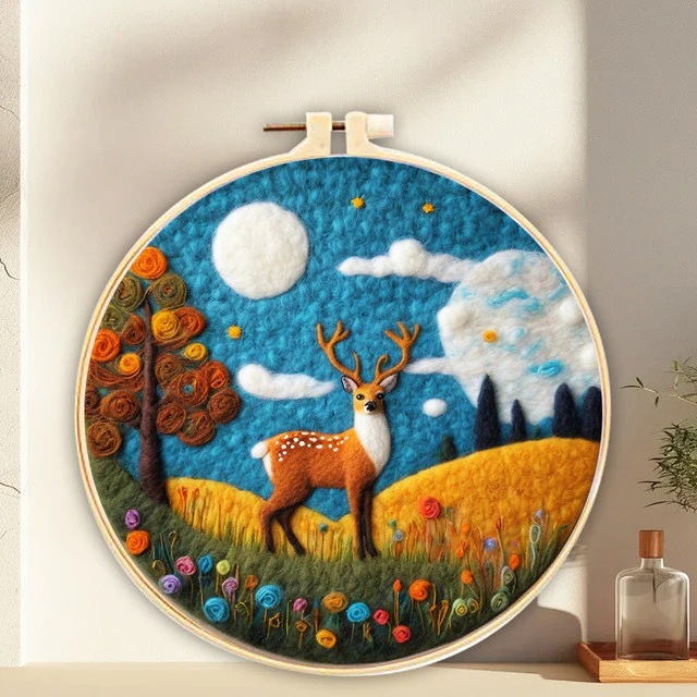Needle Felting - Buck in a Field