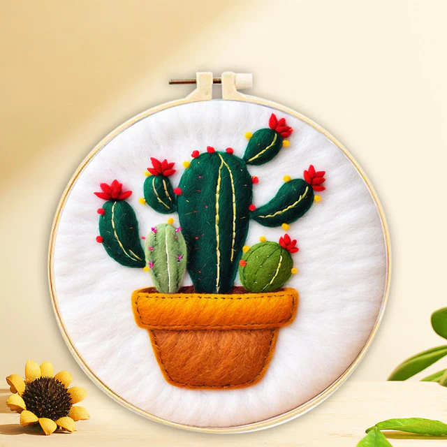 Needle Felting - Cactus in a Pot
