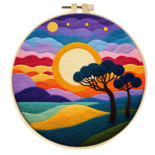 Needle Felting - Colourful Sunset