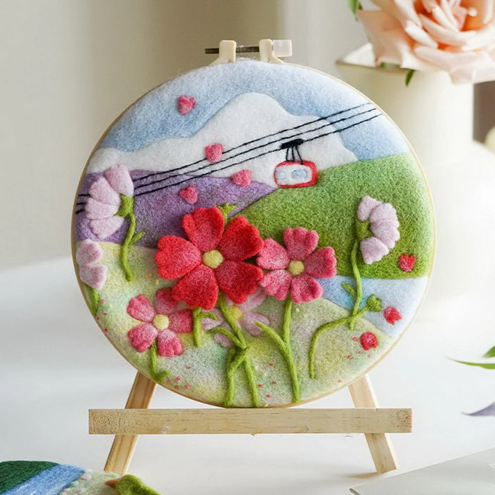 Needle Felting - Flowers in the Mountains
