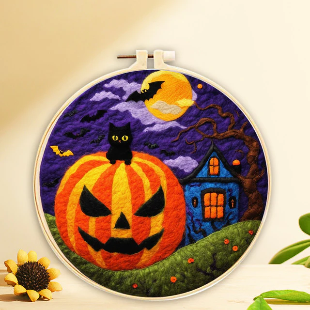 Needle Felting - Haunted Pumpkin