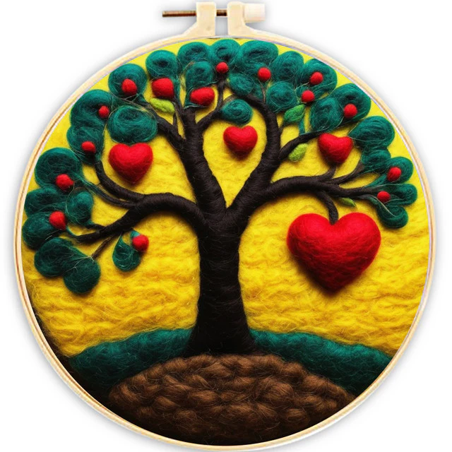 Needle Felting - Heart Tree