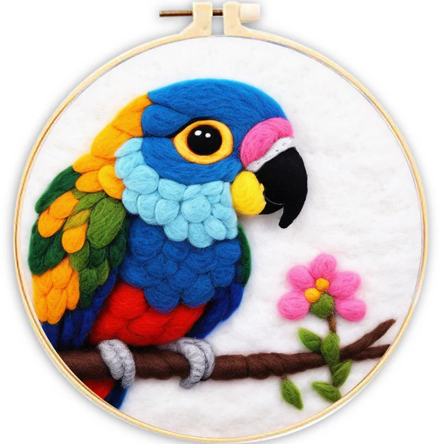 Needle Felting - Parrot on a Branch