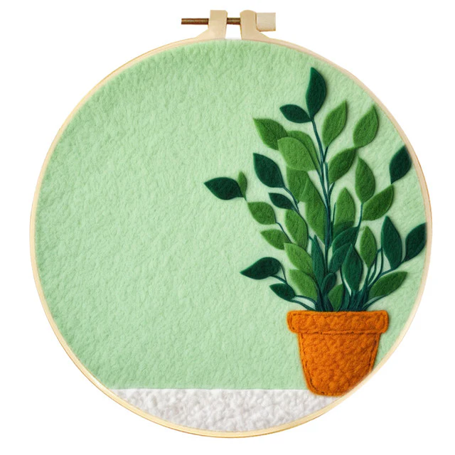 Needle Felting - Potted Plant on the Side