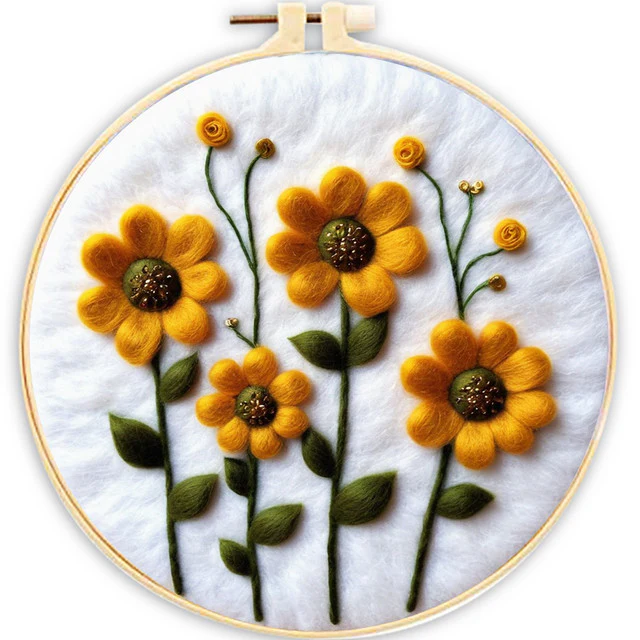 Needle Felting - Sunflowers in Bloom