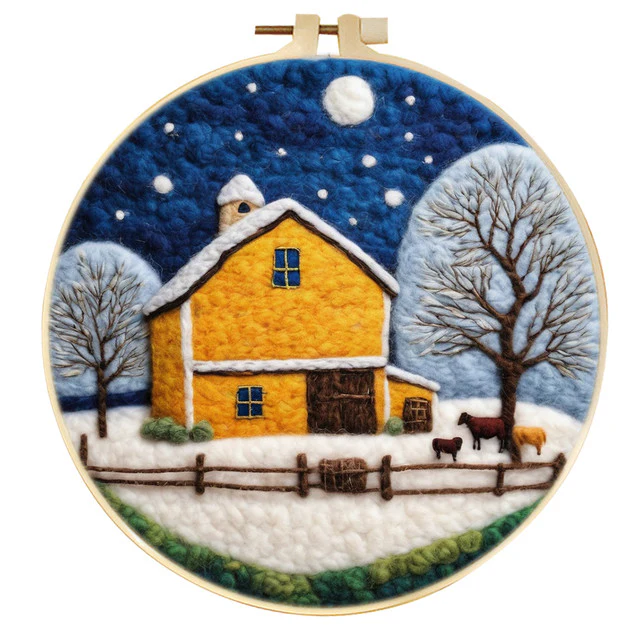 Needle Felting - Winter Country House