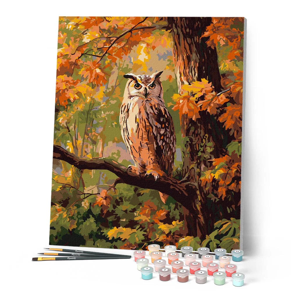 Owl Among Golden Leaves - Image 2