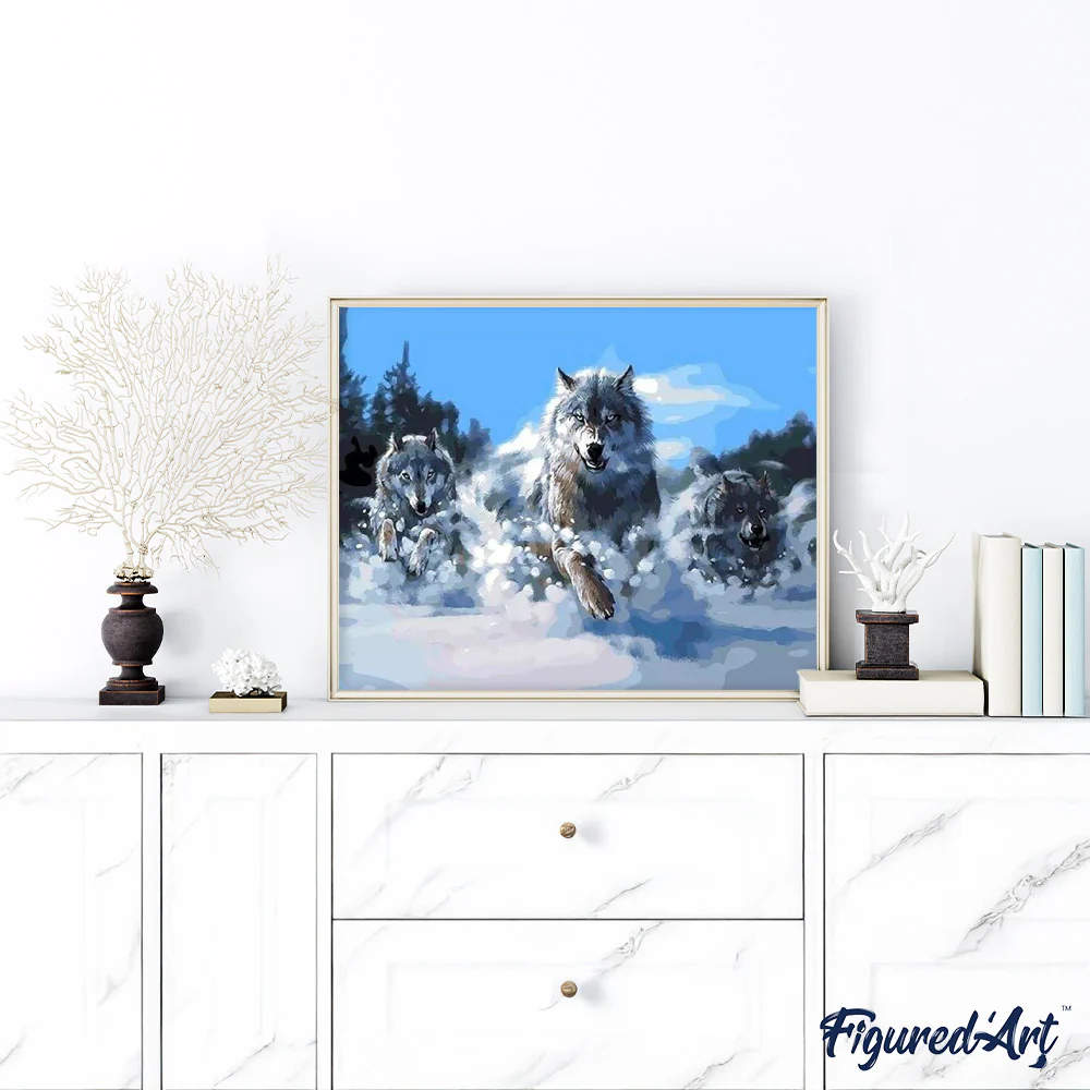 Pack of Wolves in the Snow - Image 3
