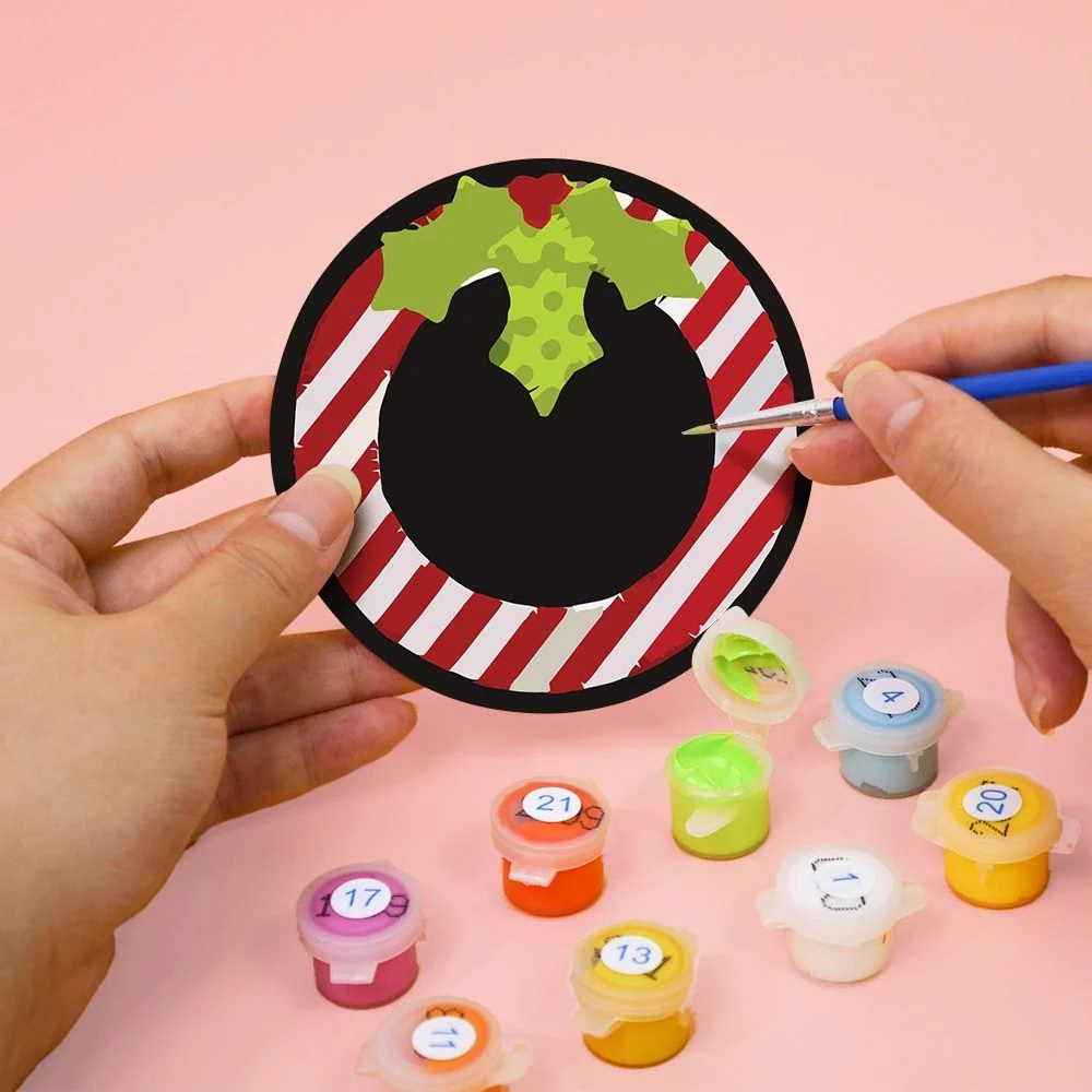 Paint by numbers 10cm Coasters (4 pieces) - Creative Christmas Gift - Image 8