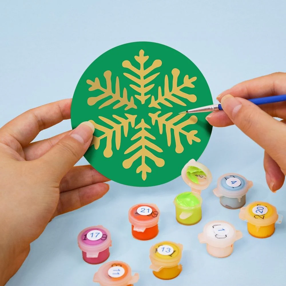 Paint by numbers 10cm Coasters (4 pieces) - Snowflake - Image 8