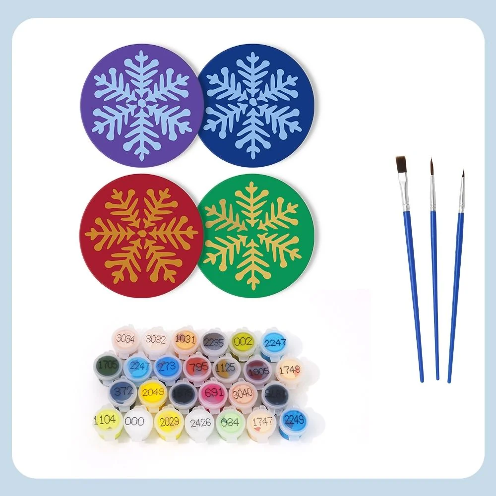 Paint by numbers 10cm Coasters (4 pieces) - Snowflake - Image 9