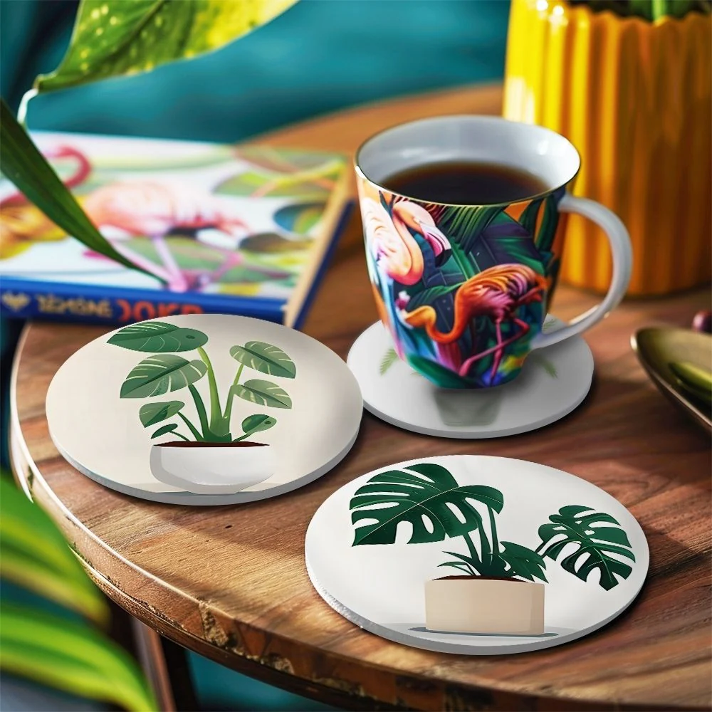 Paint by numbers 10cm Coasters (6 pieces) - Monstera and Fern - Image 9