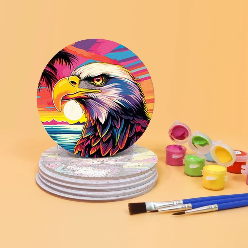 Paint by numbers 10cm Coasters (6 pieces) - Pop Art Wildlife - Image 5
