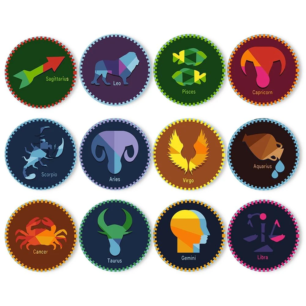 Paint by numbers 20cm Placemats (12 pieces) - Zodiac Signs Series 3