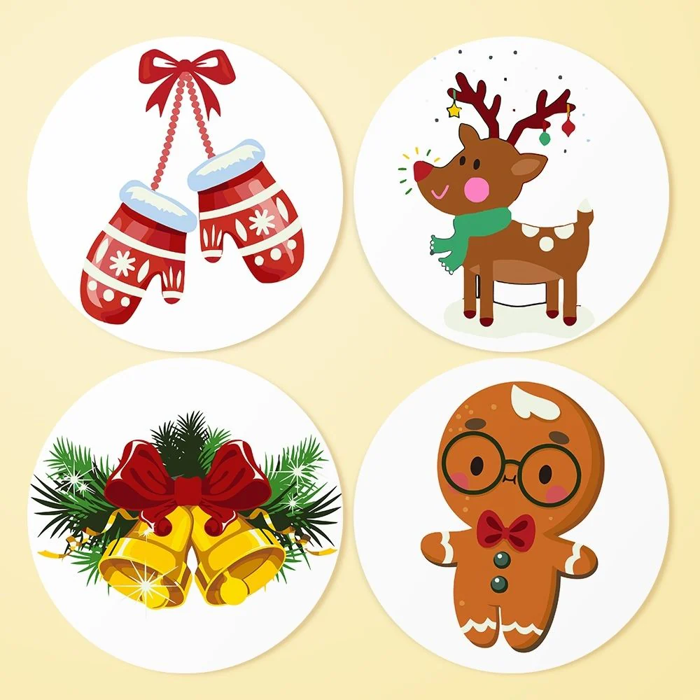 Paint by numbers 20cm Placemats (4 pieces) - Christmas Theme 1